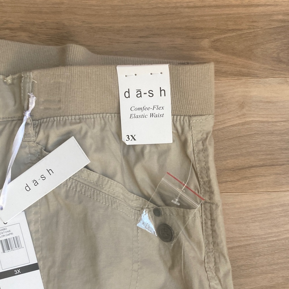 Dash tan Taylor Capri comfort waist cargo pocket comfee flex elastic waist 3X - Picture 15 of 17